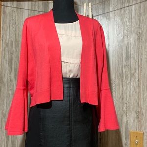 Calvin Klein Pink Shrug with Bell Sleeves NWT